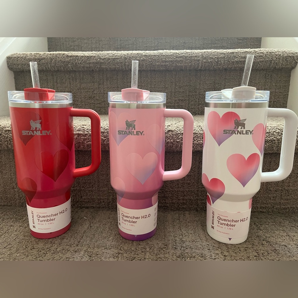 RARE Stanley Valentine’s Day Collection H2.0 Flowstate Quencher Tumbler Set Of 3